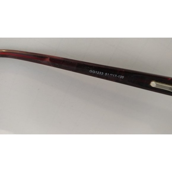 Authentic Gucci GG 1233 51*17*135 Designer Dark Red Eyeglasses/Sunglasses Frames main image 5
